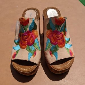 Jeffrey Campbell embroidered platform sandals